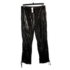 Good American Pant Size 4 Black Papery Cargo NWT